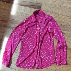 Tall small The Limited Pink Geometric Button-Down Shirt